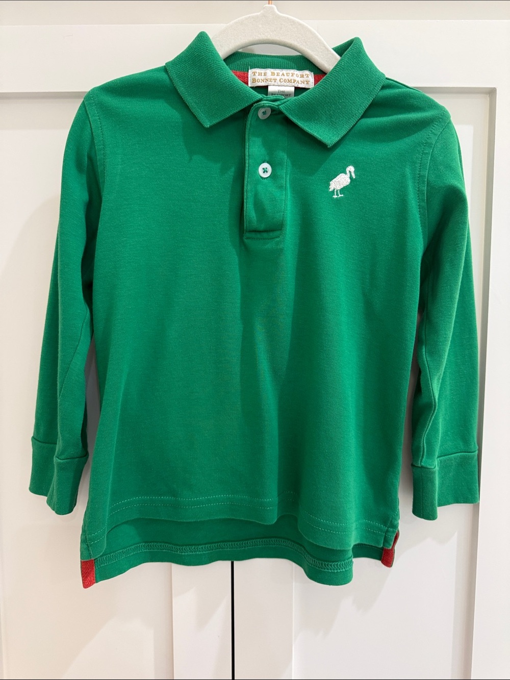 TBBC Long Sleeve Prim and Proper Polo Shirt in Kelly Green 2T